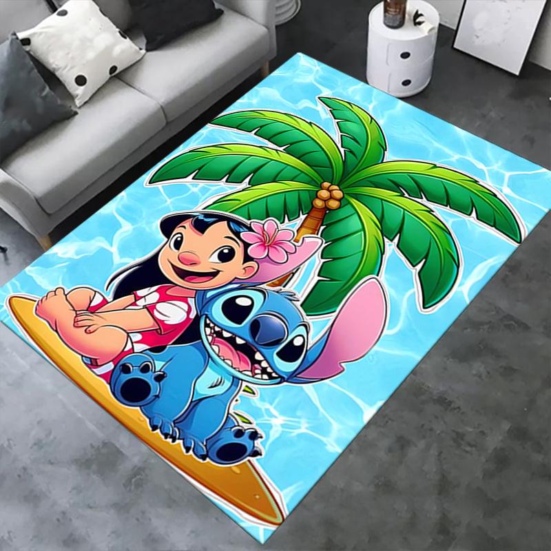 Office Rug Lilo Stitch theme 3D Printed Anti-Slip Rug-Machine Washable for Living Room