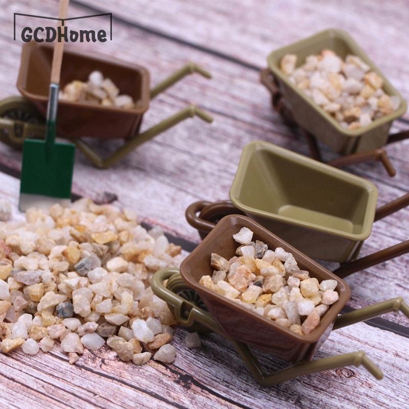 1Pc 1:12 Dollhouse Miniature Cart Trolley Mini Plastic Trailer Farm Tool Model Garden Furniture Decor Toy Kids Gift
