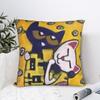 Pete The Cat Sweet Couple Square Pillow Cases  Cushion Cover Awesome Polyester Decorative Pillowcover for Car 40x40cm