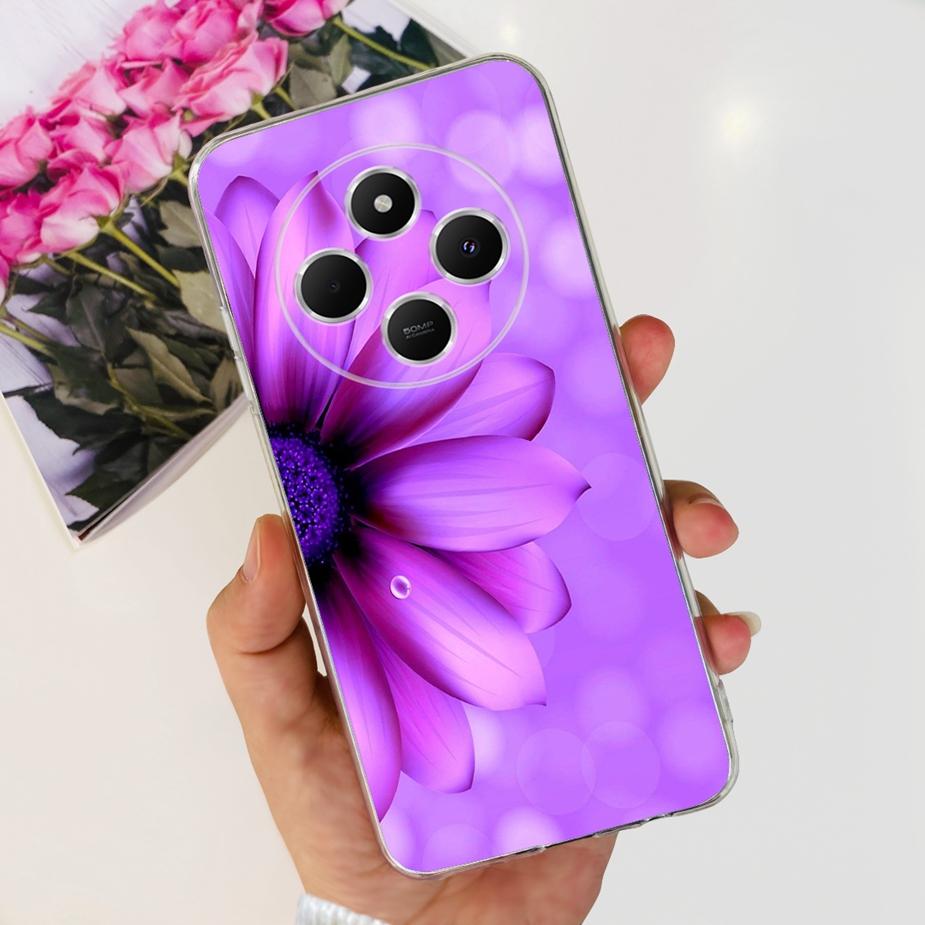 For Xiaomi Redmi 14C Case Cute Cat Butterfly Painted Cover Clear Silicone Soft TPU Phone Case For Xiaomi Redmi 14C Redmi14C Bags