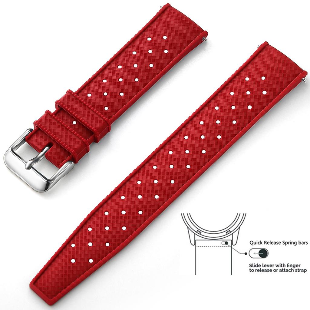 Tropical Silicone Watch Band Quick Release Watch Band 18mm 20mm 22mm Rubber Tropic Smart Watch Strap Waterpfroof Muti-Color