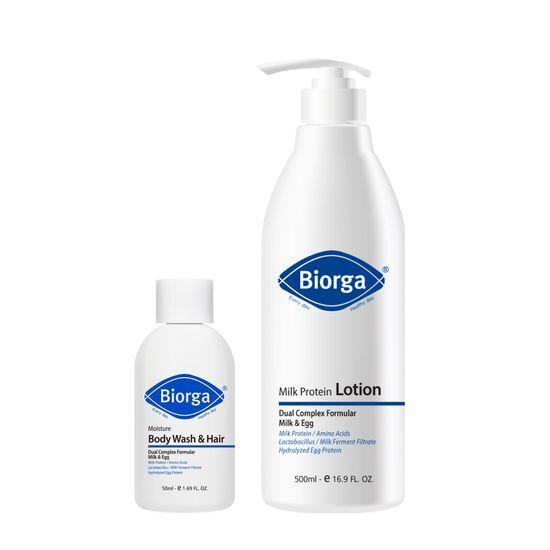 BIORGA Milk Protein Lotion 500ml Promotion (+50ml Moisture Body Wash & Hair)