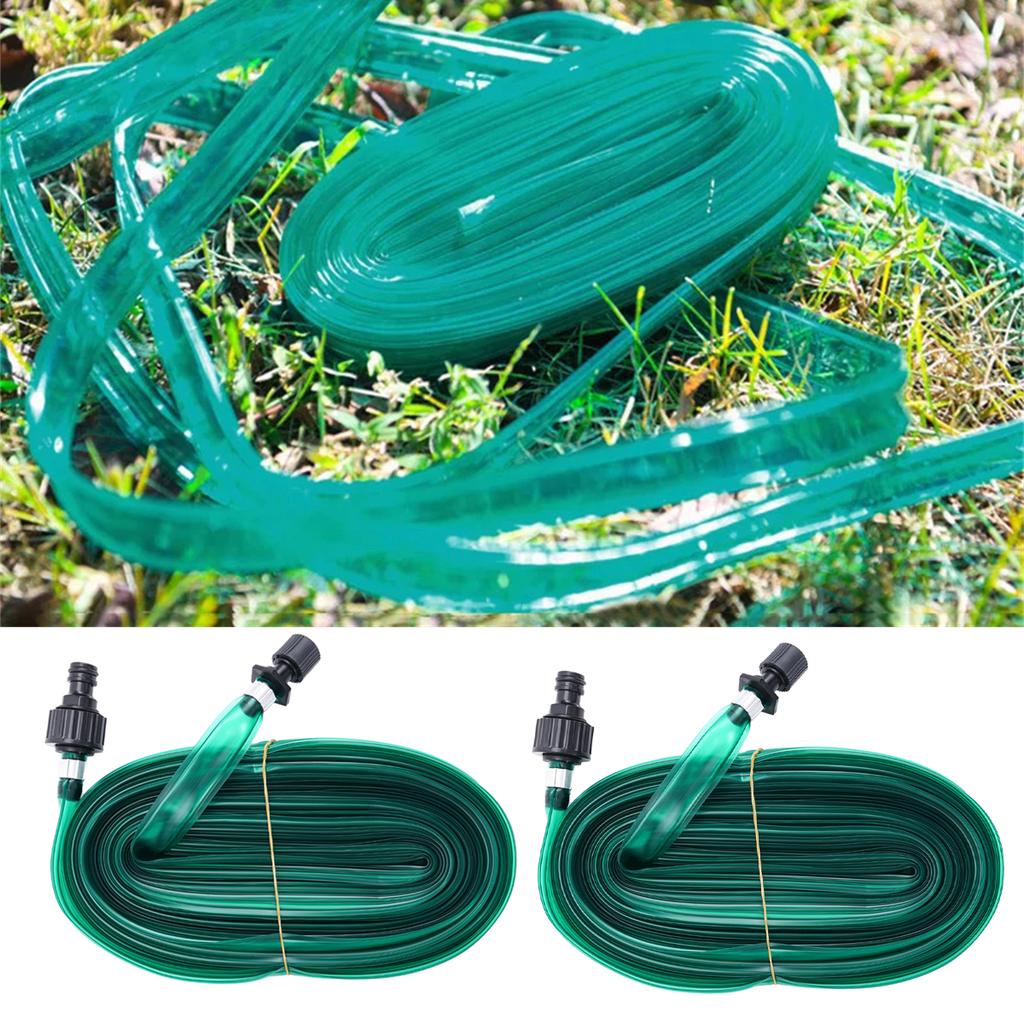 1Set 3/4.5/7.5/10/15m PVC Green Soaking Hose&16mm Joint Garden Lawn Micro-Irrigation Cooling Dust Removal Seepage Belt With Hole