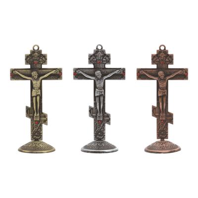 Christian Wall Mounted Ornament Antique Catholic Gifts Crucifix Wall Crosses for Bedroom Fireplace Tabletop Home Ornament