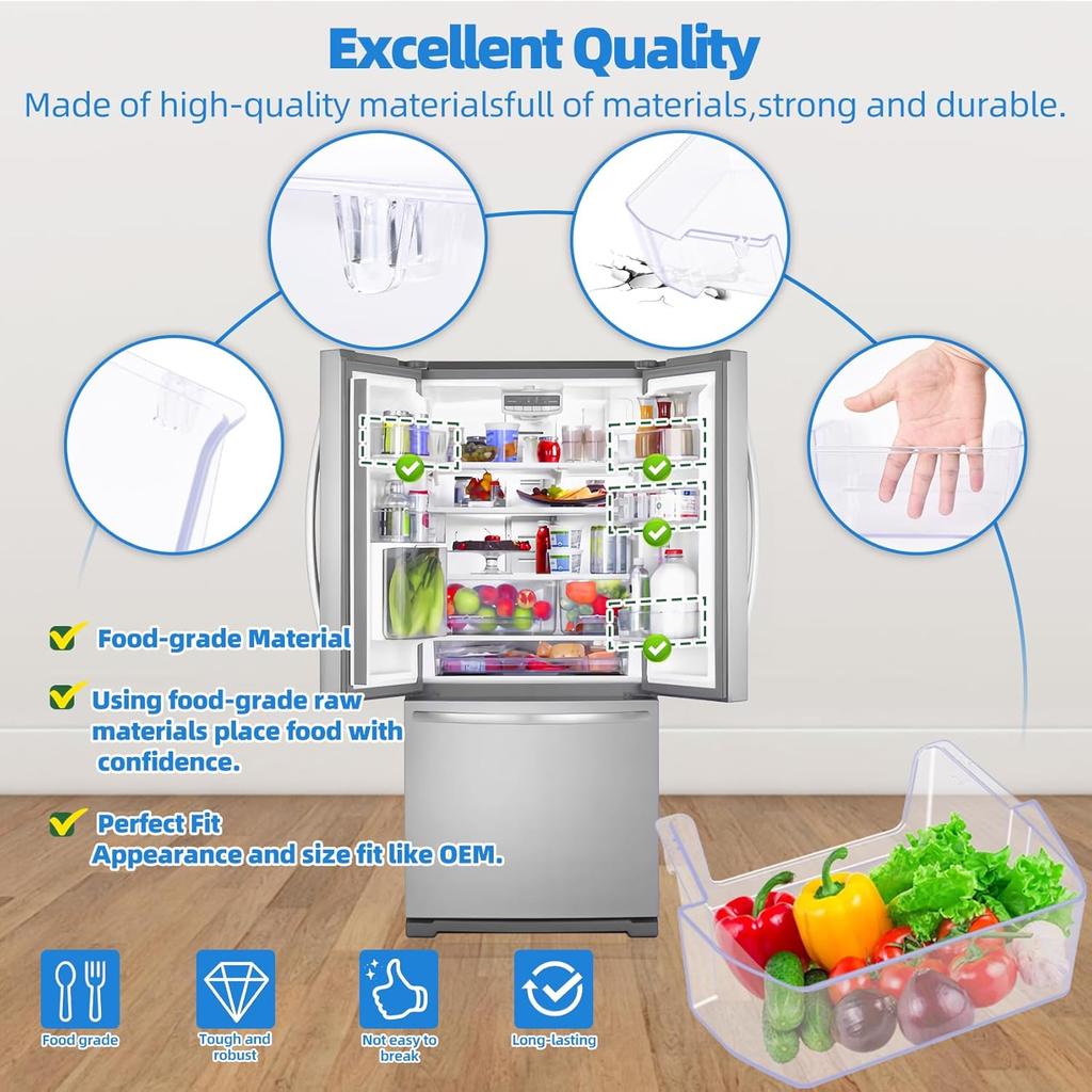 WPW10308869 W10308869 Refrigerator Door Shelf Bin Compatible with Whirlpool Maytag KitchenAid Kenmore French Door Refrigerator Parts Bin, Replacement