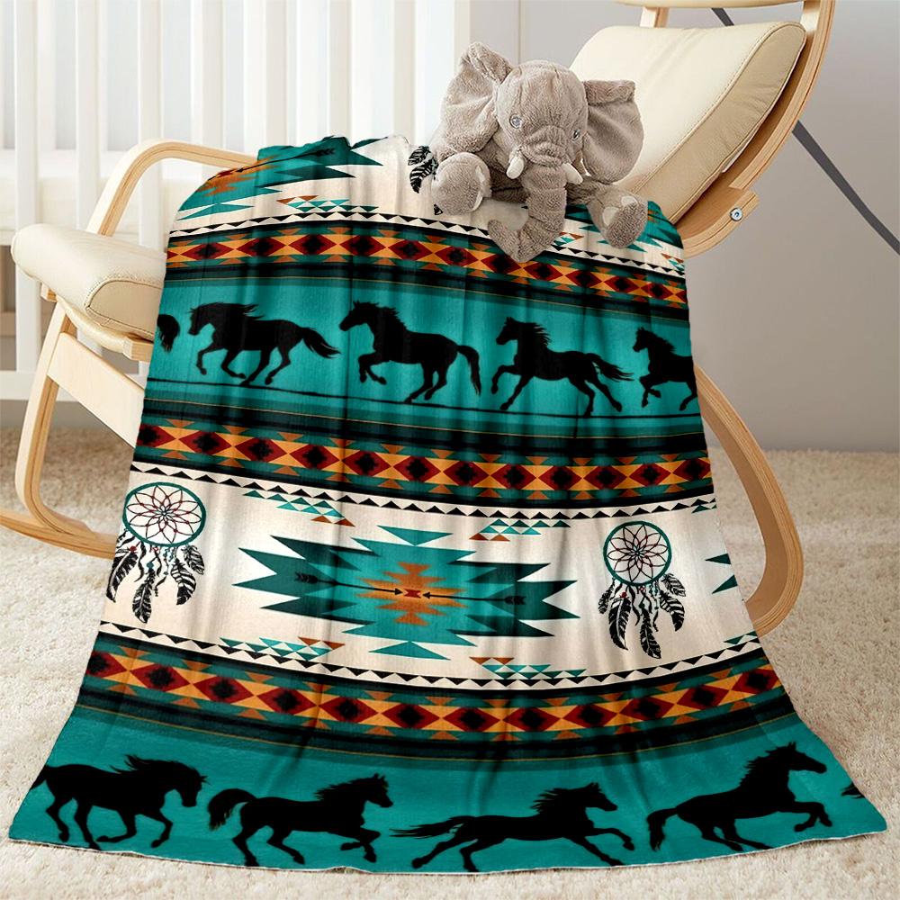 Horse Blanket Durable Comfort Great for Livingroom Couch Picnics for All Occasions Playful Design Suitable for Gifting Relatives and Friends