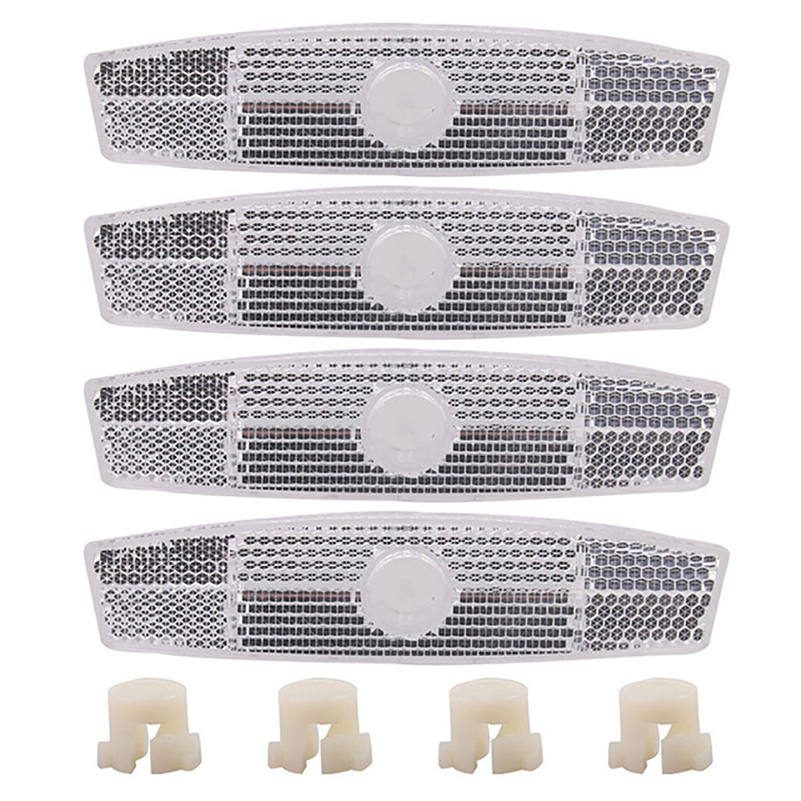 

4Pcs/set High Reflective Bicycles Wheel Reflectors Bicycles Reflectors Suitable for Mountain Road Bike Safety Warning белый