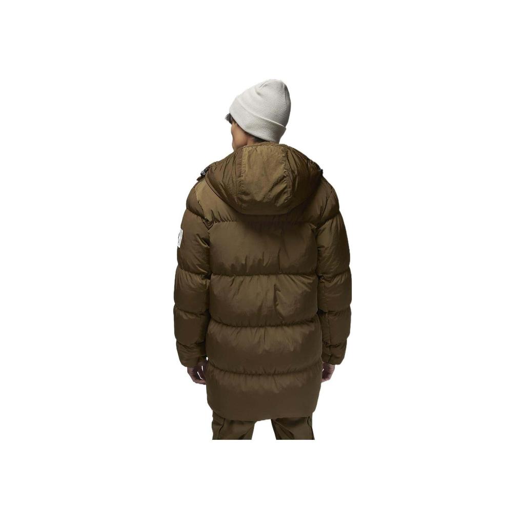 Jordan Solid Color Zip-Up Hooded Splatter-Print Water-Resistant Down Jacket Men Outerwear Green DQ7347-385