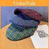Vintage Checkered Pattern Hat With Breathable Cotton For Spring Summer Fashion
