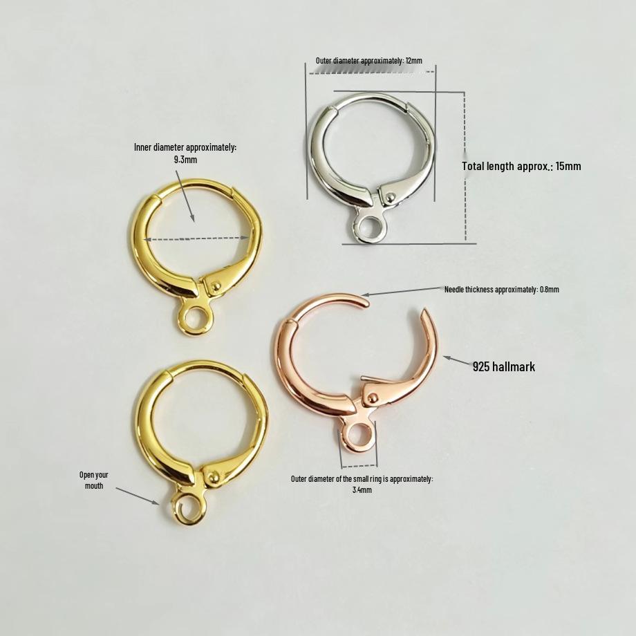 S925 Sterling Silver French Hoop Earring Backs - Hypoallergenic DIY Hooks, Available in Three Colors