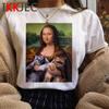 Vintage Aesthetic Mona Lisa Tshirt For Unisex Funny Cartoon Design Harajuku Graphic Fashion Ladies Streetwear Top