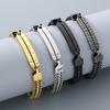 Personalizable Stainless Steel ID Bracelet for Men Women Polished Braided Chain Wristband Jewelry Ideal Engraving & Daily Wear
