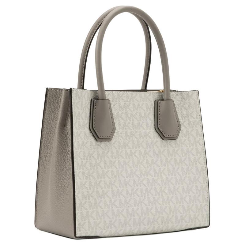 Michael Kors Handtasche Marke Mercer durchgehend grafisch verstellbarer abnehmbarer Schultergurt beschichtetes Canvas Tragetasche Umhängetasche mittel Damen optisch