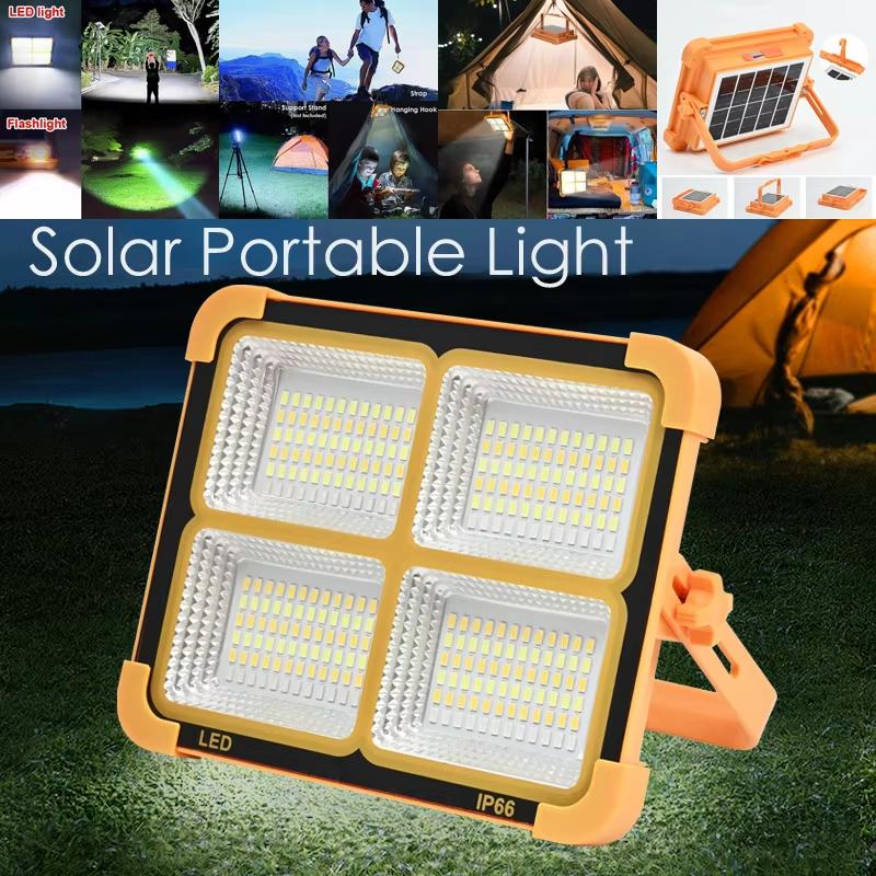 5-Colors Adjustable Emergency Solar Light Ip68 Waterproof Solar Led Flood Light With Panel