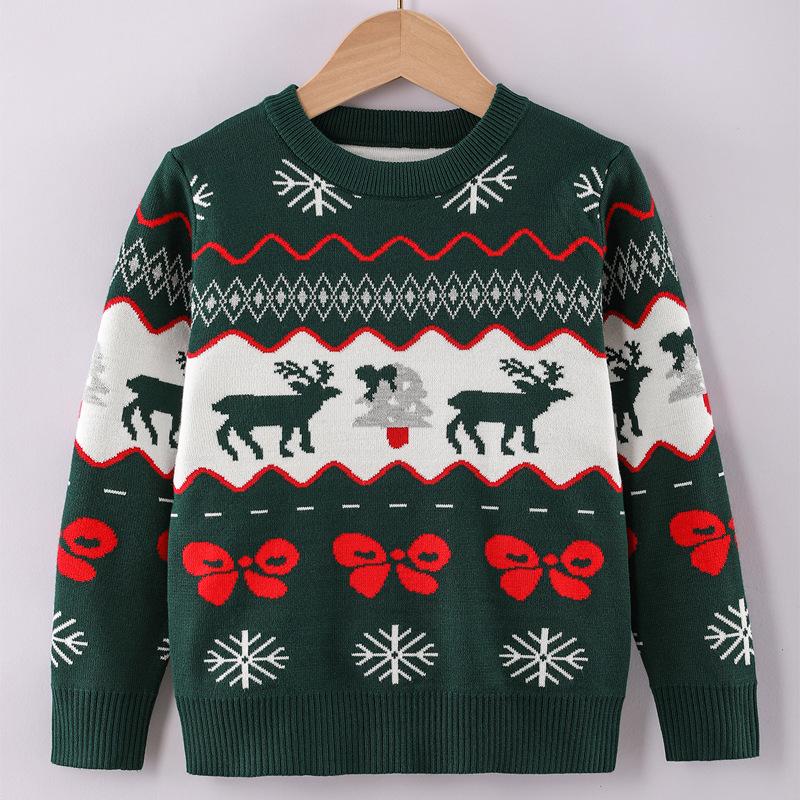 

Детский рождественский свитер с лосем, осень/зима 2023, повседневный свитер для мальчиков и девочек 140cm