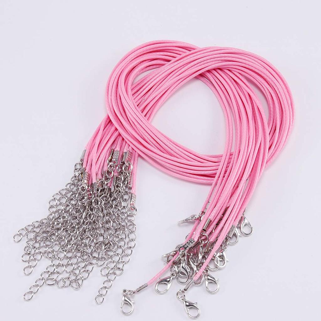 10Pcs 1.5/2mm Fauxs Leather Handmade Adjustable Braided Rope Pendant Charm DIY Findings Lobster Clasp String Cord Jewelry Making