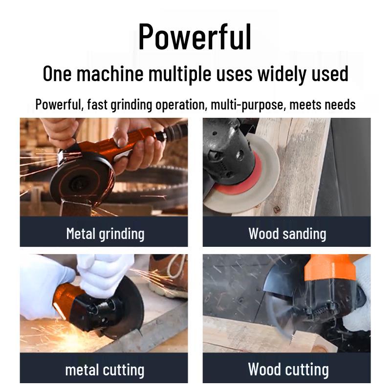 4" Pneumatic Angle Grinder, 5" Industrial-Grade Multipurpose Air-Powered Polisher & Cutter.