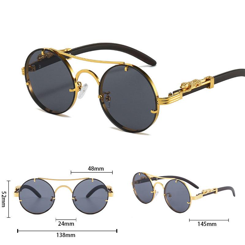 Men Vintage Round UV400 Sunglasses Fashion Double Bridge Multicolor Shades Women Retro Trendy Luxury Travel Sun Glasses