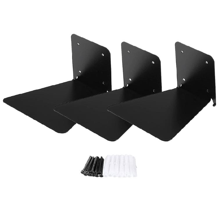 3xMetal Shelves Holder Wall Mounted Book Holder Multifunctional Kitchen Storage