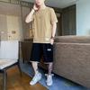 Men Two-piece Sets Sport Style Fashion Short-sleeved T-shirt Suit and Knee Length Short Pants Plus Size Men Clothing