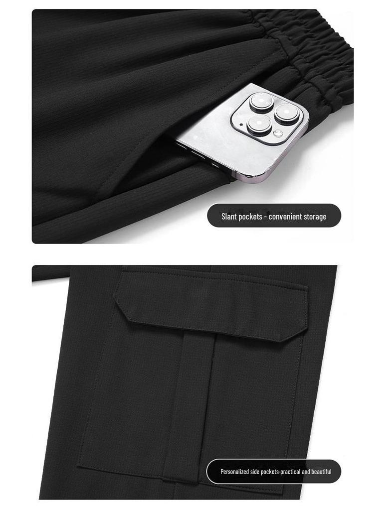 Men's Soft Shell Casual Workwear Pants - Winter Plus Velvet Outdoor Sports Trousers