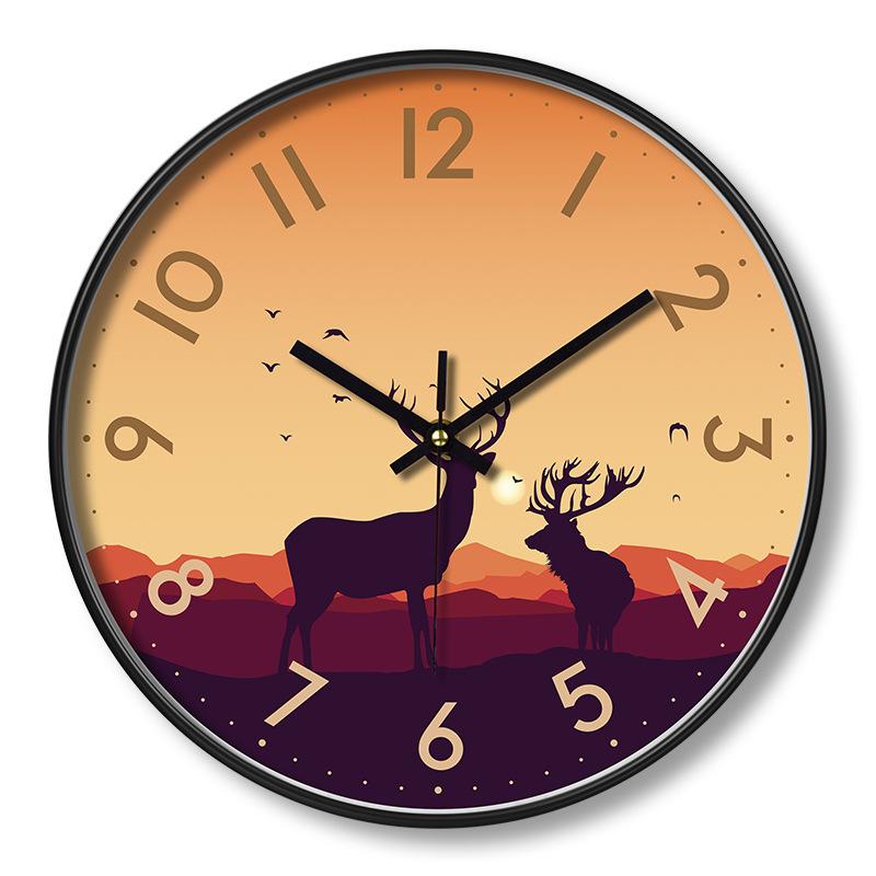 8 InchWall Clock Modern Design Chinese Style Series Art Round Mute Creative Hanging Home Living Room Bedroom Decoration