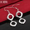 925 Sterling Silver Double-Shaped Pendant Earrings Fashion Wedding Jewelry