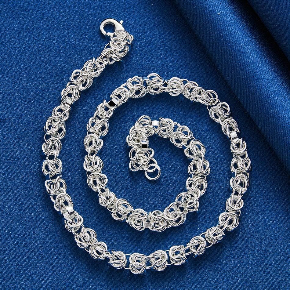 925 Sterling Silver Exquisite Braided Knot Necklace Men Women Fashion Party Favor Hip Hop Jewelry