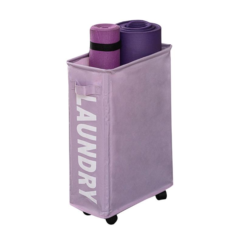 Rolling Laundry Basket with Wheels Home Foldable Dirty Clothes Storage Baskets Waterproof Organizers Slim Laundry Hamper