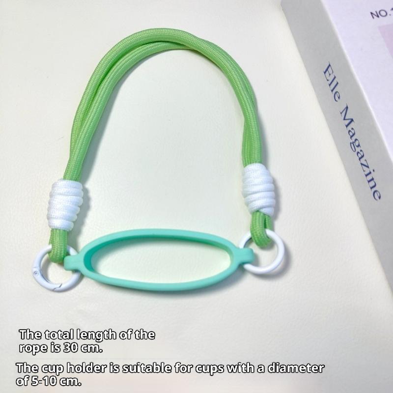 Candy Color Silicone Water Bottle Handle Strap Water Bottle Lanyard Hanging Rope Detachable Strap Bottles Cup Accessories