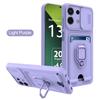 Camera Push Window Case For Xiaomi Redmi Note 13 Pro Plus 12 11 10 For Redmi 12C 13C 10C Magnetic Card Slot Phone Cover