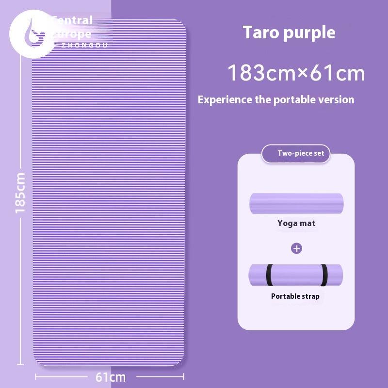 

10MM Thick High-Density Non-Slip Yoga Mat for Pilates Gymnastics Home Gym Fitness Exercise Sports фиолетовый