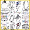 925 Sterling Silver Rings for Women  Sparkling Princess Ring Engagement Wedding Anniversary Gift Jewelry 2025