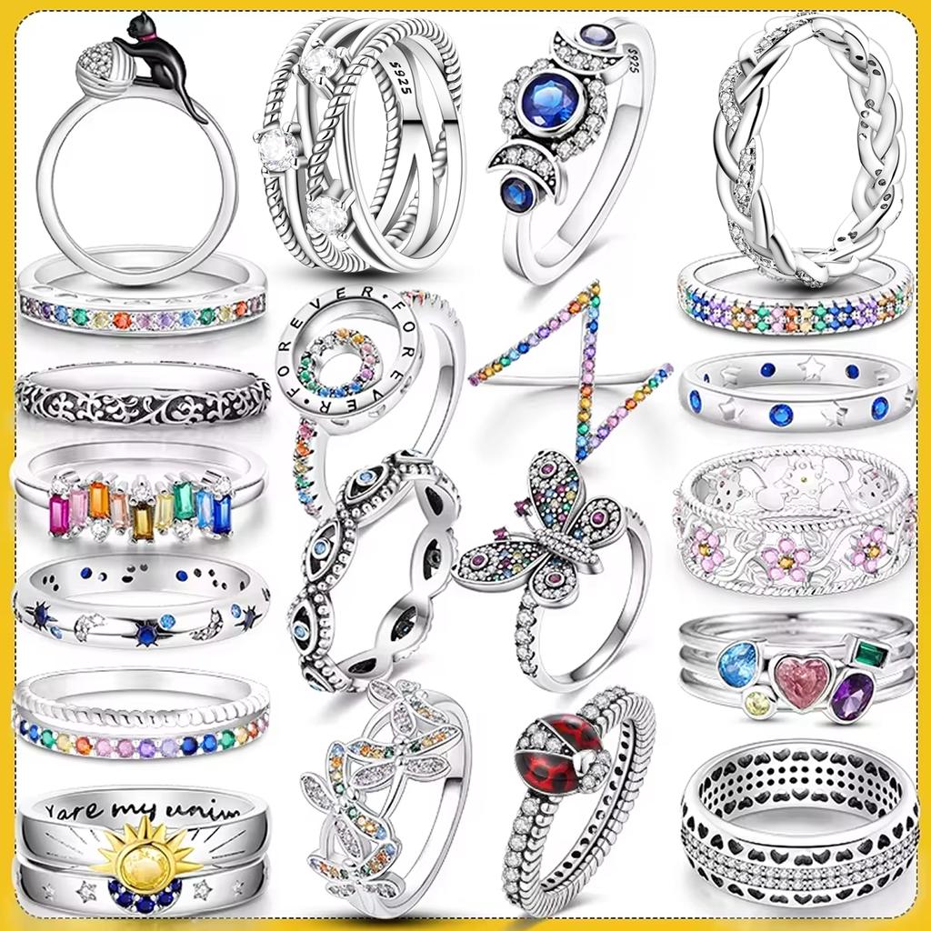 925 Sterling Silver Rings for Women Sparkling Princess Ring Engagement Wedding Anniversary Gift Jewelry 2025
