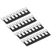 10Pcs Fork Type Terminal 8 Positions Barrier Strips Stripe Block with Pre Insulated 400V 15A Black TB‑1508