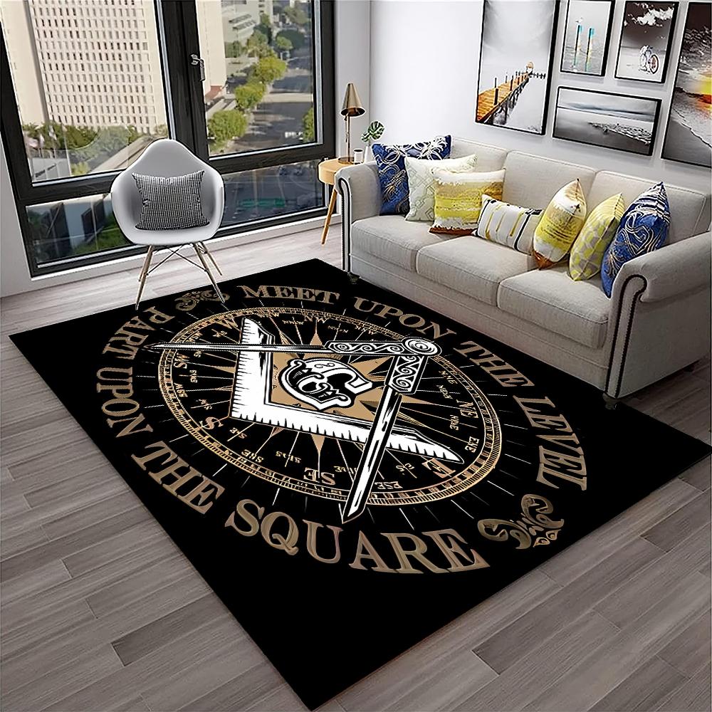 Metselaars Vrijmetselarij Illuminati Ring Tapijt Vloerkleed voor Thuis Woonkamer Slaapkamer Bank Deurmat Decor, Kinderkamer Vloerkleed Antislip Vloermat