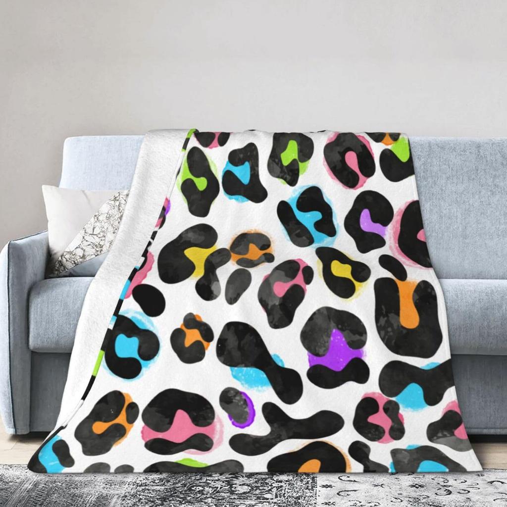 Farbe Leopardenmuster Digitaldruck Decke Damen Erwachsene Flanelldecke Wildleder-Muster Bett Sofa Decke