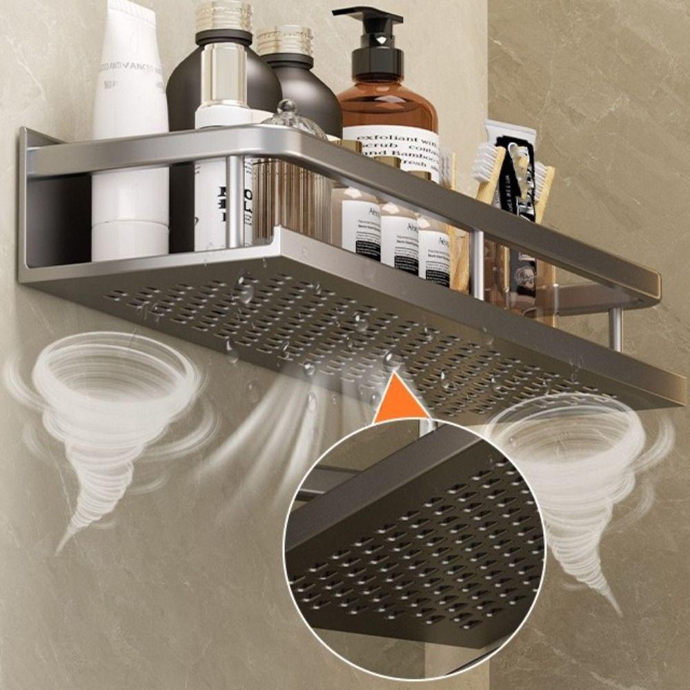 Bohrerfreie Badezimmerregal Rechteckige Form Lagerregal Badezimmer-Organizer Eckregal Für Badezimmer