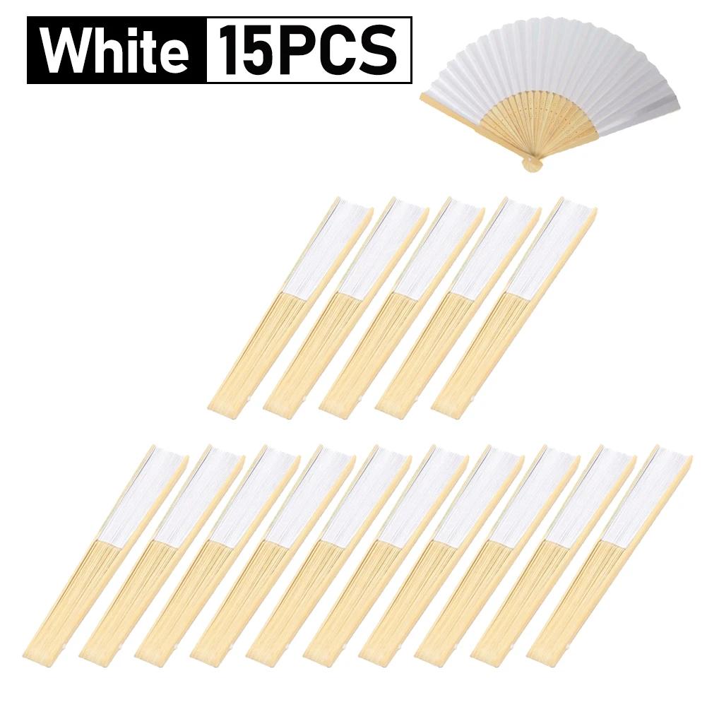 1-20PCS Blank White DIY Paper Bamboo Folding Fan for Hand Practice Calligraphy Painting Drawing Wedding Party Gift Ornament New