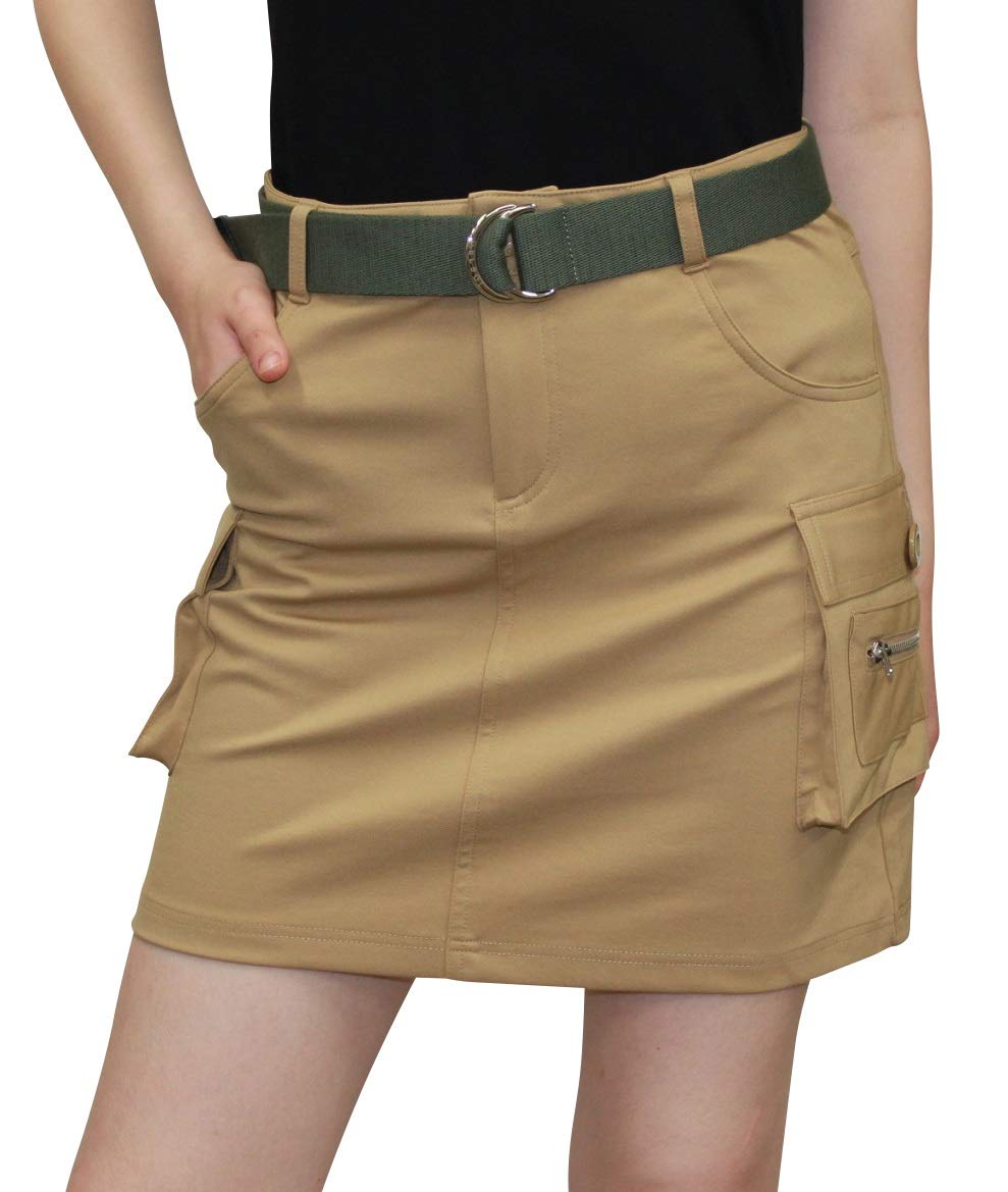 

Del Sol Golf 7555 BE 3L Stretch Cargo Skirt with Back Pockets Plus Size (Longer Length) Beige, 3L, Women s бежевый