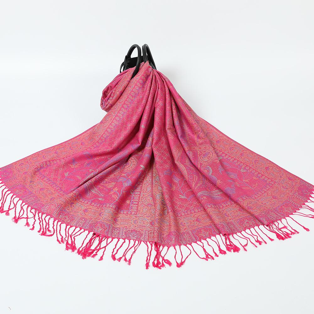 New red shawl with women's travel vacation photo scarf warm scarf cape