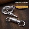 Double Ring Titanium Zinc Zinc Alloy Keychain Detachable Design Quick Release Keychain  Outdoor Activities