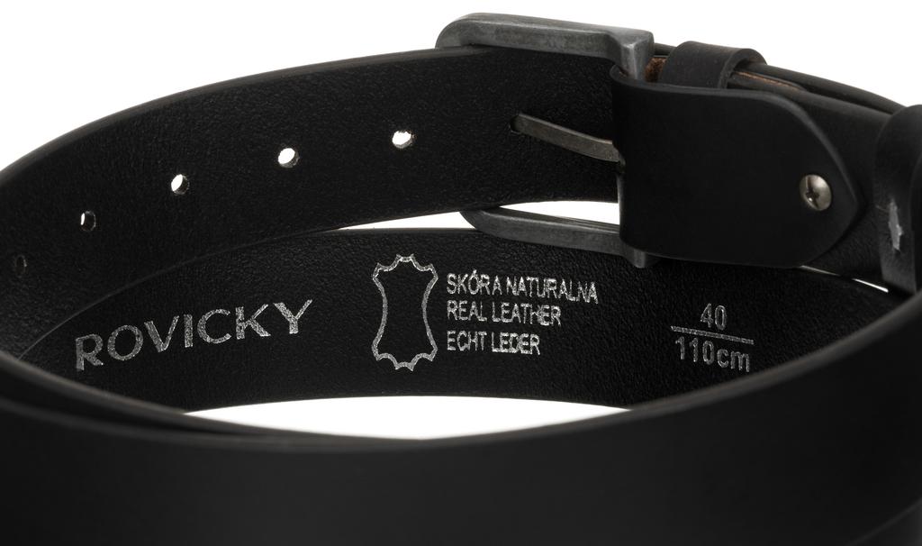 Wide leather belt R-PS-01-100-3330 Black