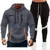 Men'S Hoodie Multi Pocket Hooded Long Sleeved Casual Sports Two-Piece Set