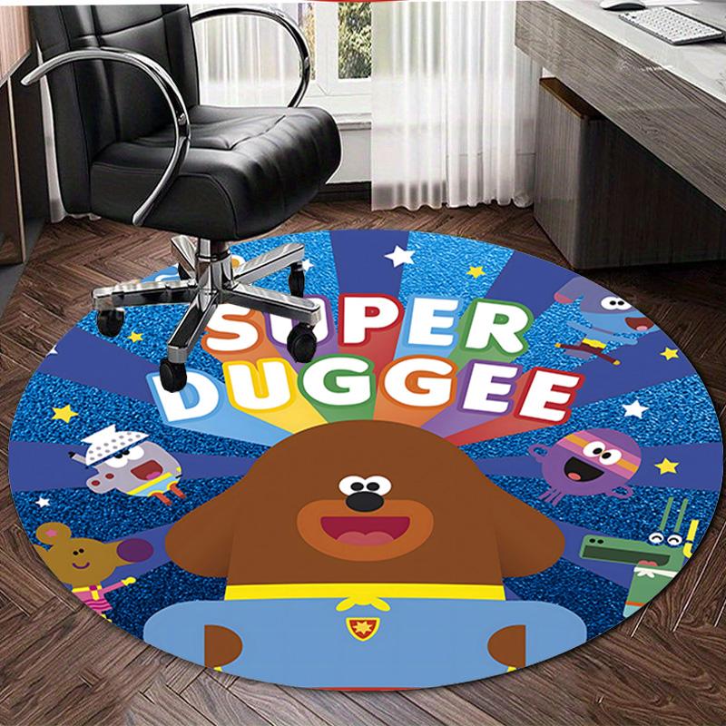 1pc Hey Duggee2 Design Printed Area Round Carpet for Bedroom Living Room Home Decor Rugs Mat Non Slip Mat Rug for Bedside