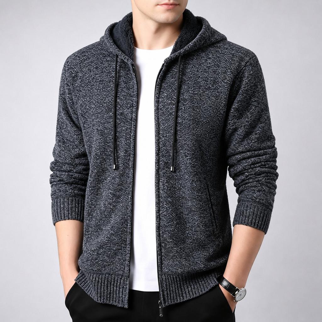 Men's Zip Up Hooded Jacket Long Sleeve Casual Outdoor Fashion Coat