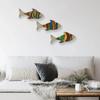 3 Pcs Wooden Tropical Fish Wall Art Coastal Theme Vintage Wall Sculpture Lake House Hanging Ocean Decor for Bedroom Kitchen Nursery Cottage