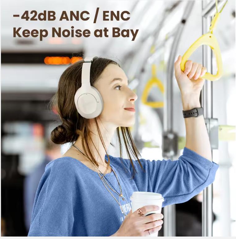 XIAOMI HAYLOU S35 ANC Wireless Headphones Over-ear 42dB ANC Headphone Bluetooth 5.2 40mm Dynamic Driver 60-hour Battery Life Earphones