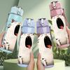 1PC Angry Fat Cat Cartoon 750ml Color Plastic Sports Water Bottle Leakproof Flip Straw Lid Suitable for Sports Office Home Use
