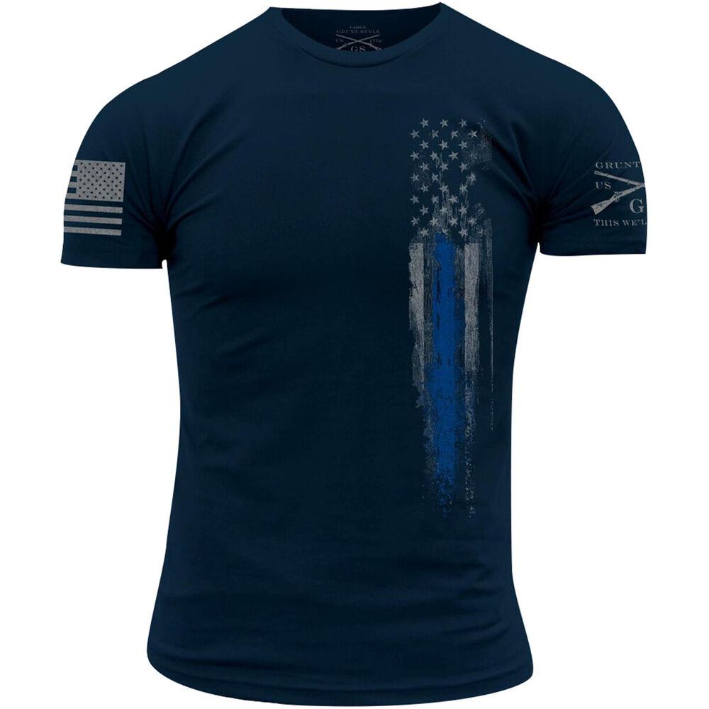 

Темно-синяя футболка унисекс с флагом Grunt Style Blue Line S